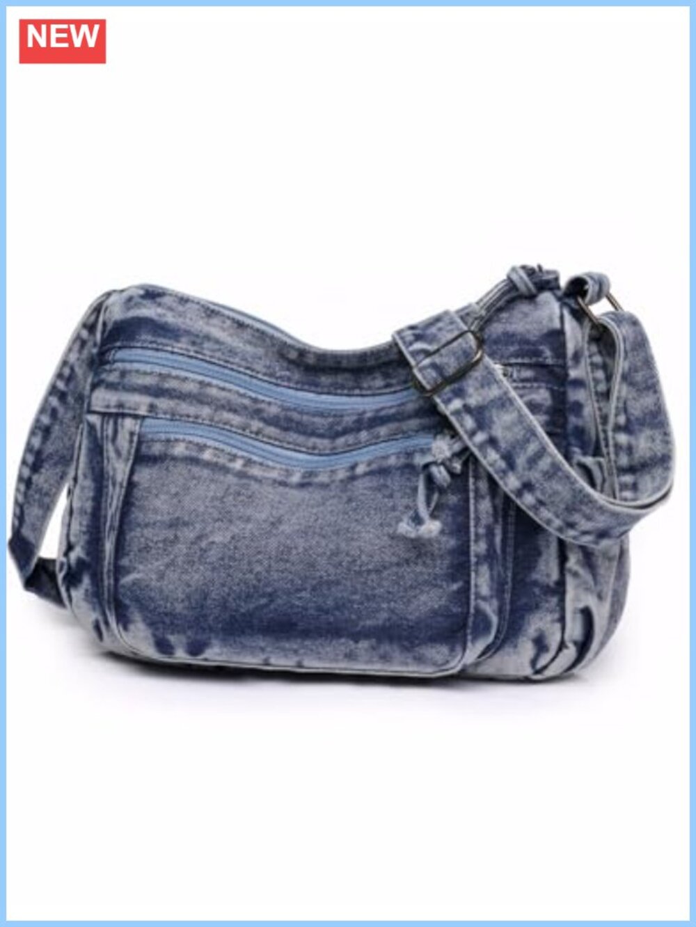 Denim Crossbody Bag for Women, Adjustable Strap, Y2K Casual Chic
